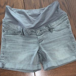 H&M MAMA Denim Maternity Shorts